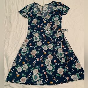 Aeropostale Navy Floral Midi Dress